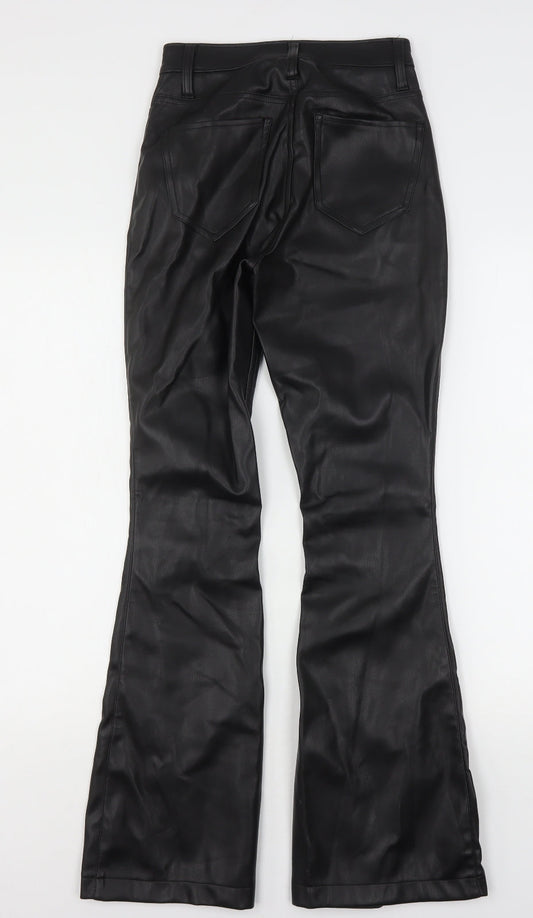 Hollister Womens Black  Polyester Bootcut Jeans Size 24 in L31 in Regular  - Leather Look