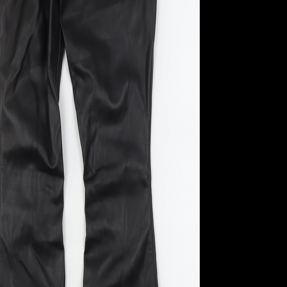 Hollister Womens Black Polyester Bootcut Jeans Size 24 in L31 in Regular - Leather Look