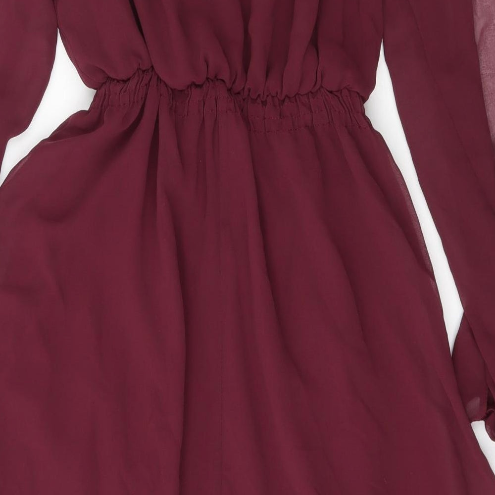 Atmosphere Womens Purple Polyester Fit & Flare Size 4 Off the Shoulder Pullover