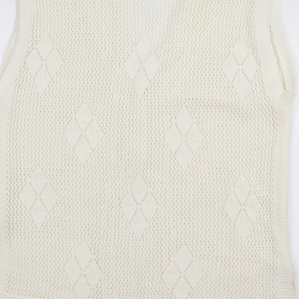 Womens UK Size L Pulse White Cardigan Jumper