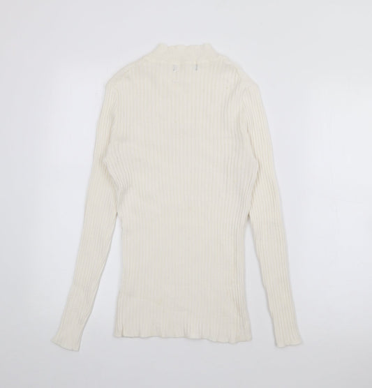 Womens UK Size M Preworn Ivory Pullover Jumper