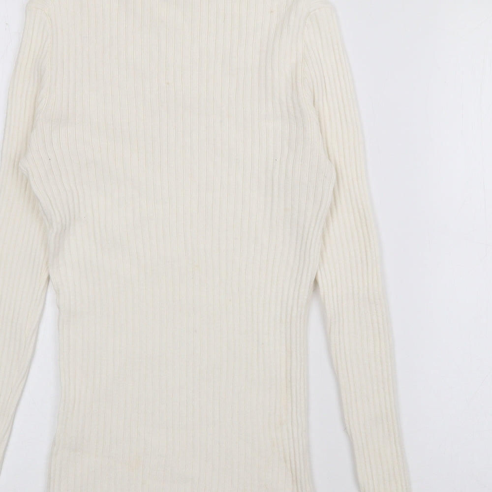 Womens UK Size M Preworn Ivory Pullover Jumper