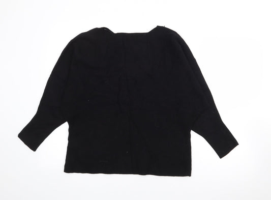 New Look Womens Black Boat Neck Viscose Pullover Jumper Size L