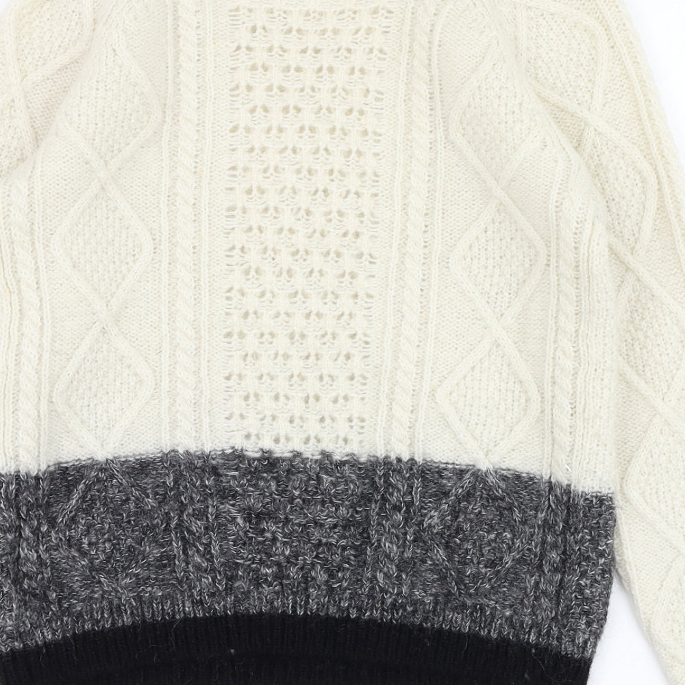 Gap Womens Ivory Round Neck Nylon Pullover Jumper Size XS