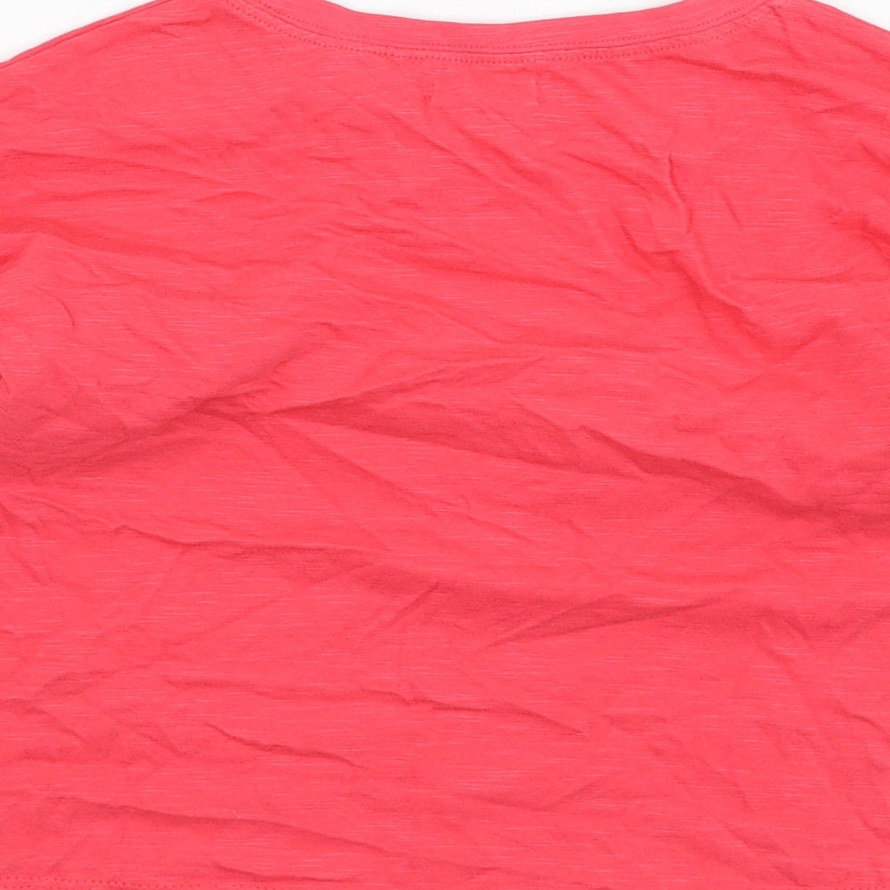 NEXT Girls Pink Cotton Basic T-Shirt Size 6 Years Round Neck Pullover