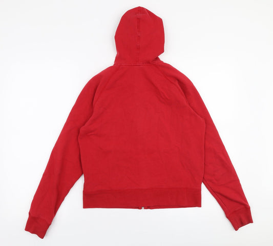 Gap Womens Red Cotton Full Zip Hoodie Size XS Zip