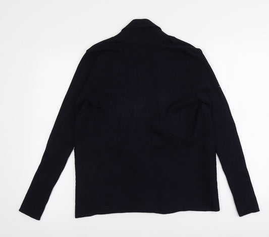 89th & Madison Womens Blue V-Neck Rayon Cardigan Jumper Size S