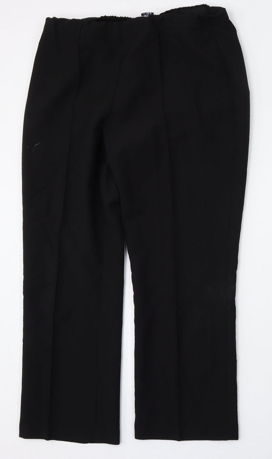 Womens UK Size 14 Classic Regular Fit Black Trousers