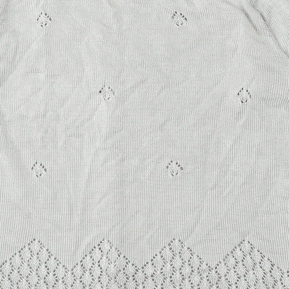 Womens UK Size 14 Berkertex Silver Cardigan Jumper