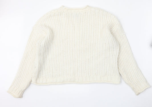 Womens UK Size M New Look Beige Pullover Jumper