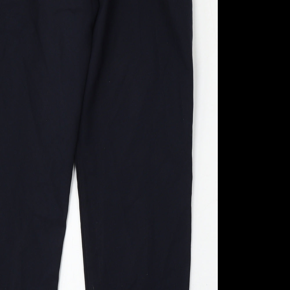 Wilkies Womens Blue Polyester Trousers Size 14 L28 in Regular