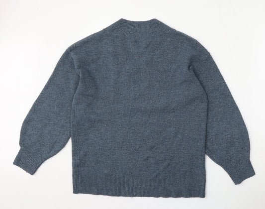 TU Mens Blue V-Neck  Acrylic Pullover Jumper Size M