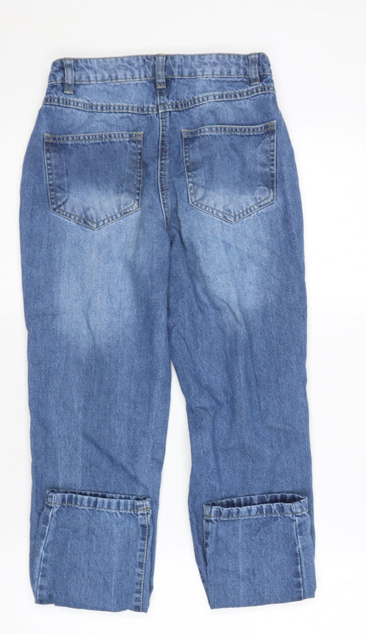 PARISIAN SIGNATURE Womens Blue  Cotton Skinny Jeans Size 6 L26 in Regular  - Distressed