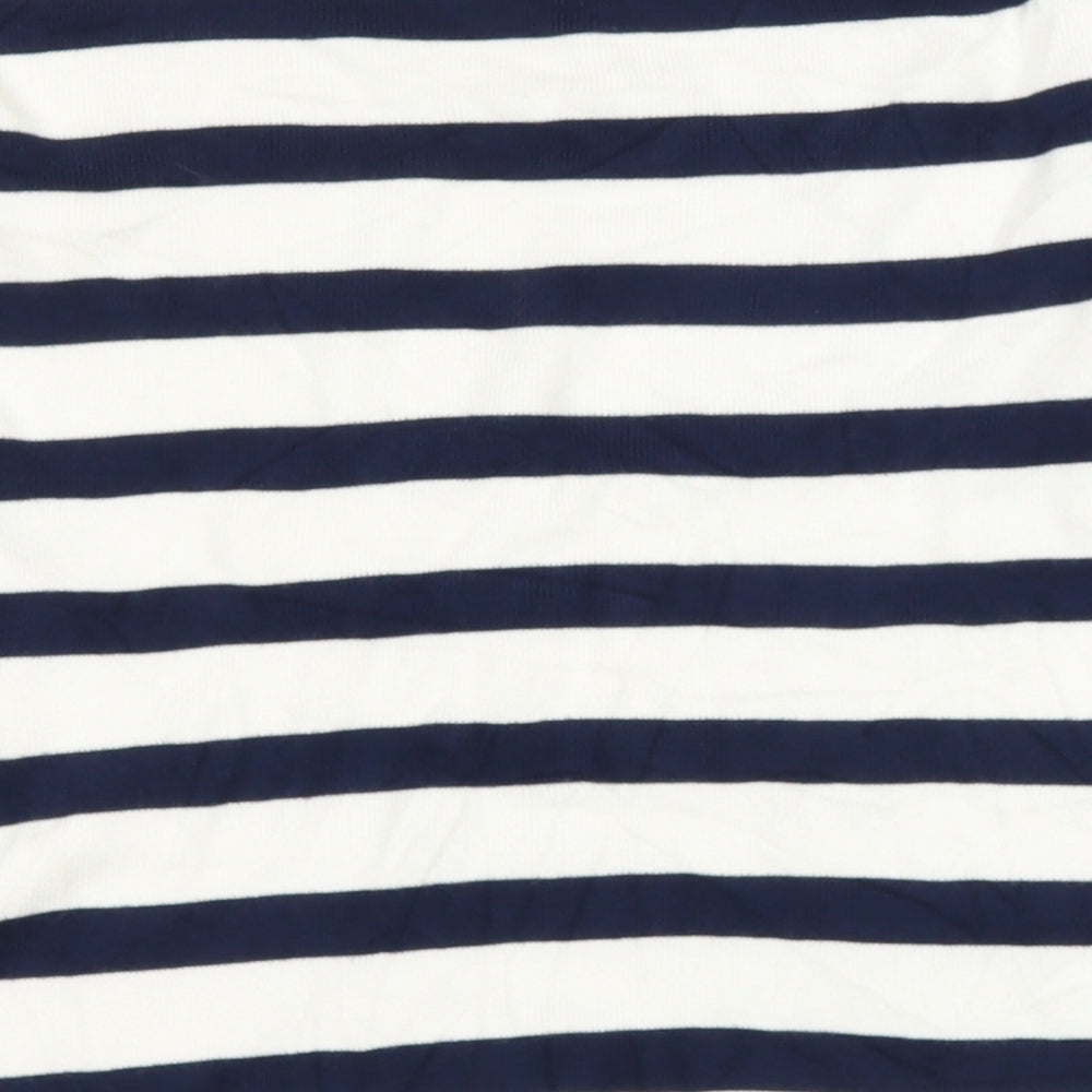 Intuition Womens Blue Round Neck Striped Viscose Pullover Jumper Size 12