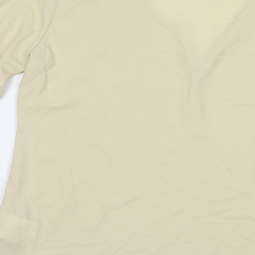 Esprit Womens Beige Polyester Basic Blouse Size 12 V-Neck