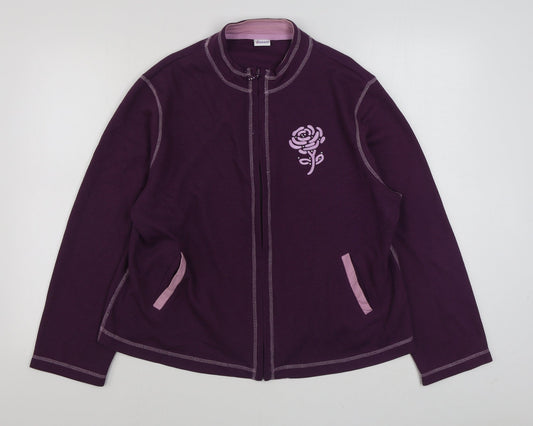Damart Womens Purple Jacket Size 18 Zip