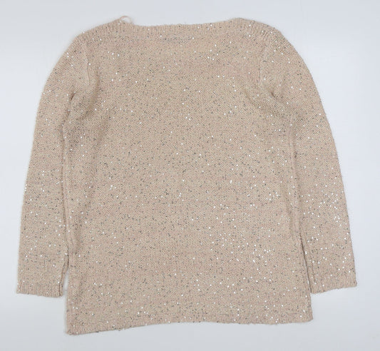 Primark Womens Pink Boat Neck Acrylic Pullover Jumper Size 16