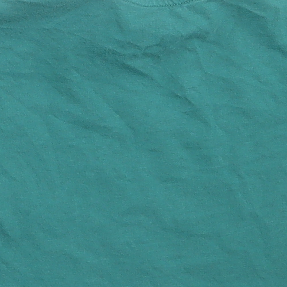 F&F Boys Green Cotton Basic T-Shirt Size 0-3 Months Crew Neck Button