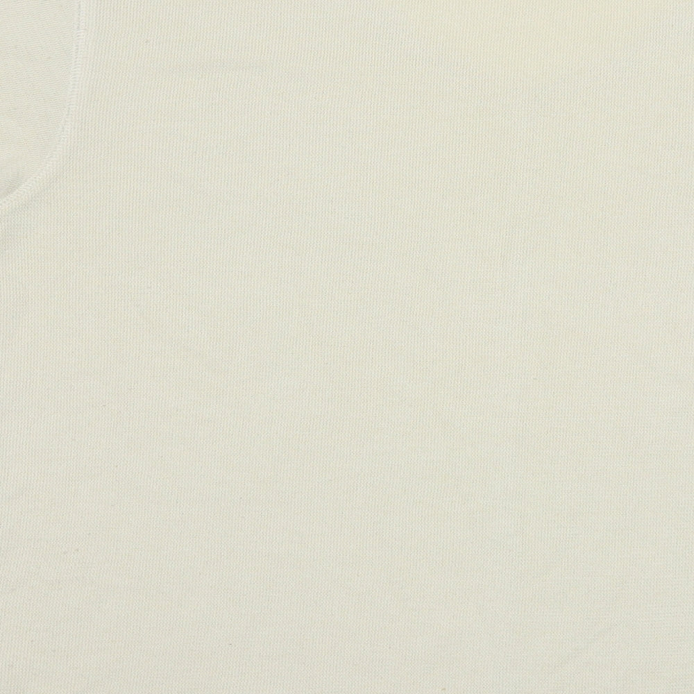 Etam Womens Beige V-Neck Polyester Pullover Jumper Size 12