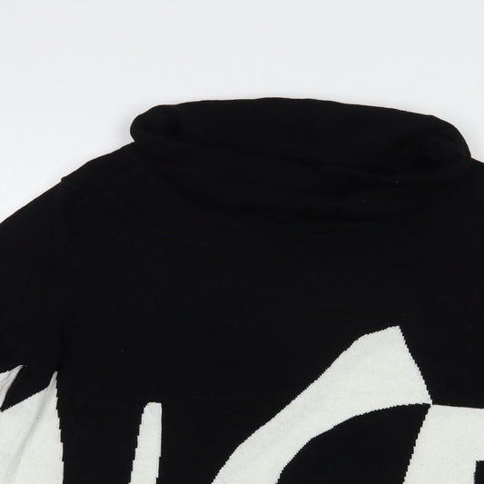 Womens UK Size M Marble Black Pullover Jumper