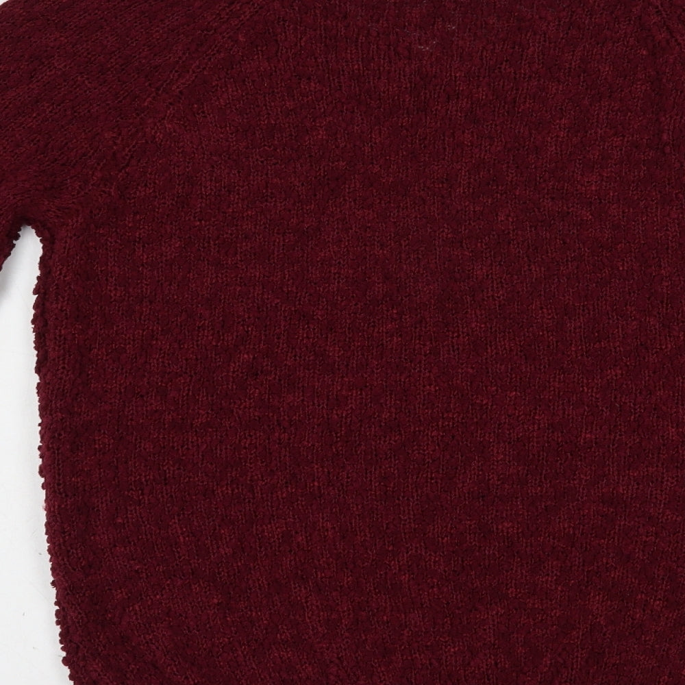 Absolutely Famous Womens Purple V-Neck Polyester Pullover Jumper Size XL