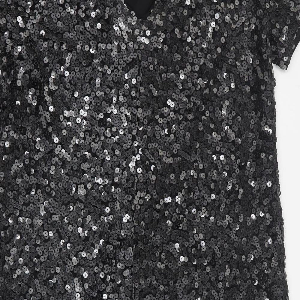 NEXT Womens Black Nylon A-Line Size 10 Round Neck Pullover