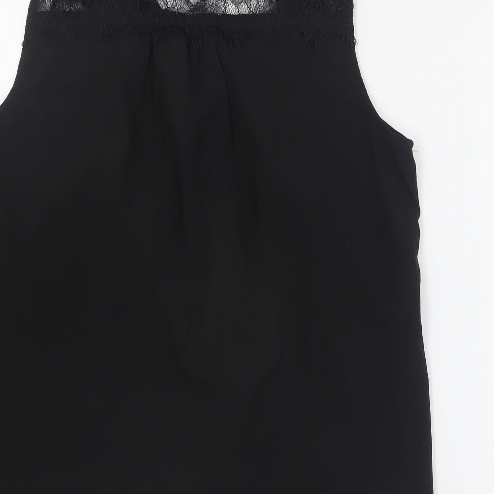 SheIn Womens Black Polyester Basic Blouse Size M Collared