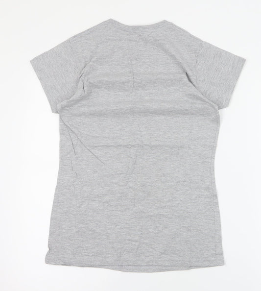 Womens UK Size L Gildan Grey Basic T-Shirt