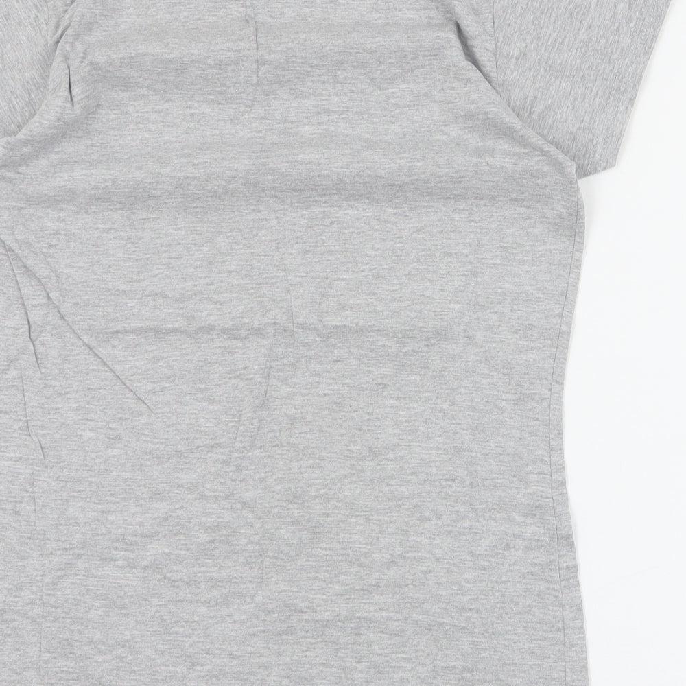 Womens UK Size L Gildan Grey Basic T-Shirt