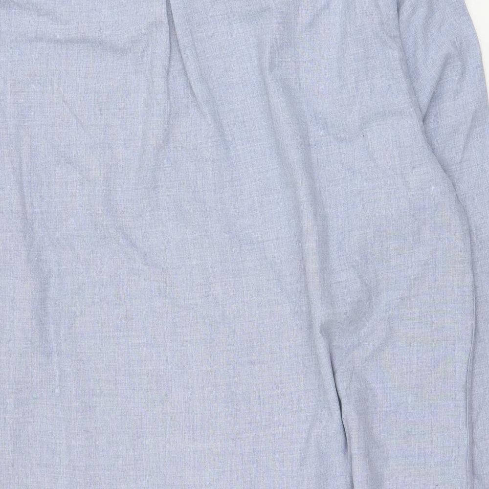 Mens UK Size 2XL River Island Blue Button-Up Long Sleeve Casual Shirt