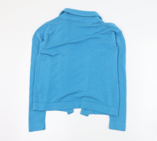 Womens UK Size 8 Papaya Blue Cardigan Jumper