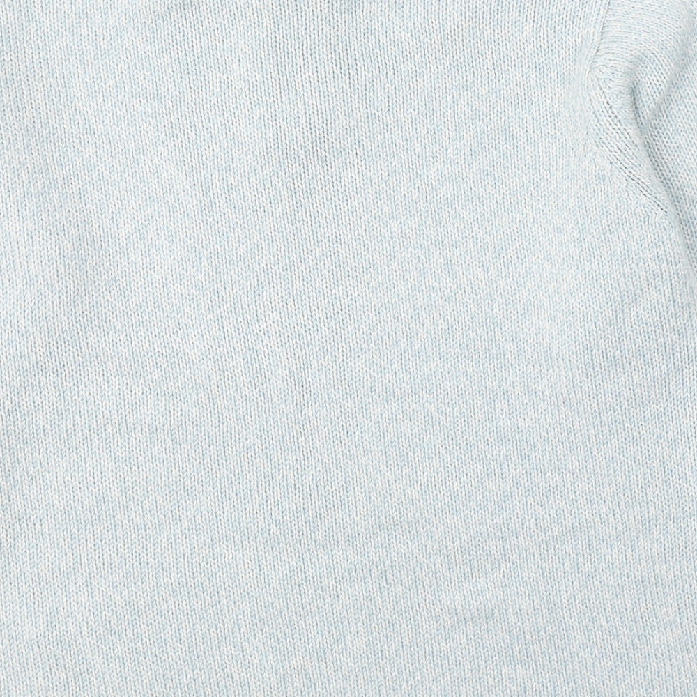 Damart Womens Blue Round Neck Acrylic Pullover Jumper Size 14