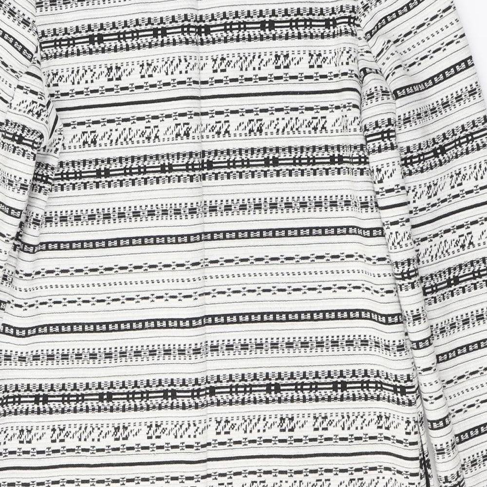 M&Co Womens White Geometric Jacket Blazer Size 10