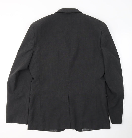 George Mens Grey Polyester Jacket Suit Jacket Size 40