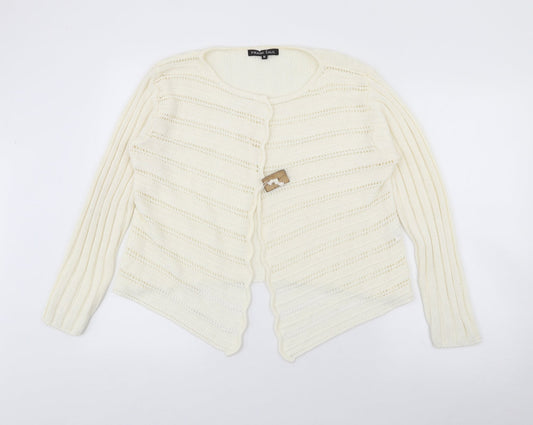 Womens UK Size M Frank Saul Ivory Cardigan Jumper