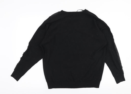 Primark Womens Black Round Neck Polyester Pullover Jumper Size M