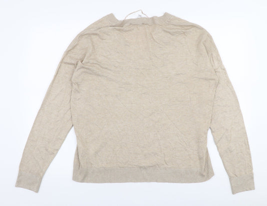 B Young Womens Beige Round Neck Viscose Pullover Jumper Size L