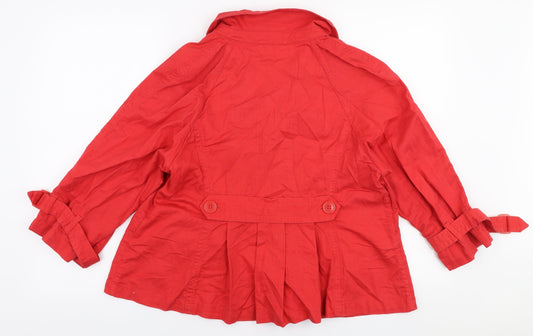 Marks and Spencer Womens Red Jacket Size 16 Button