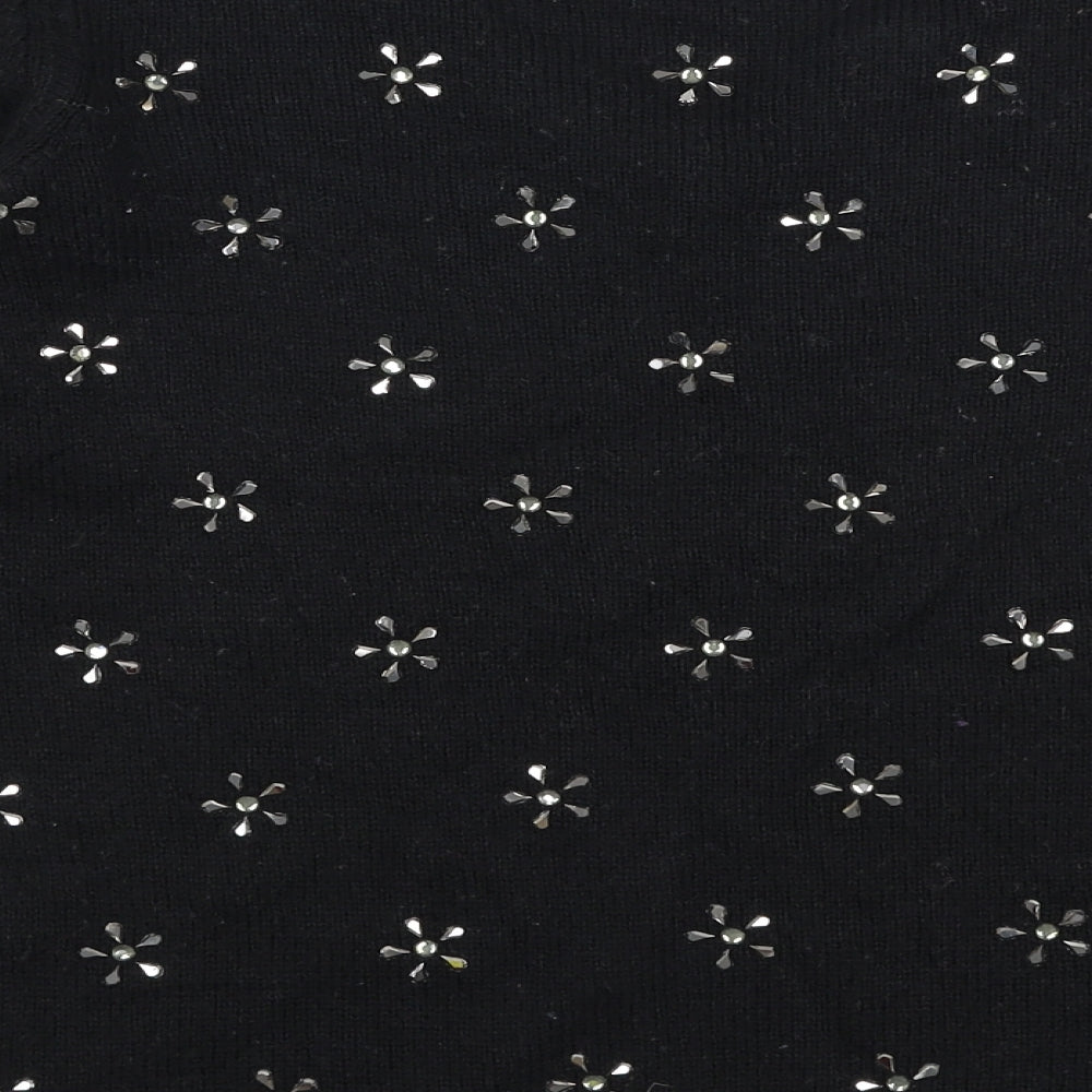 Womens UK Size M Mango Black Pullover Jumper
