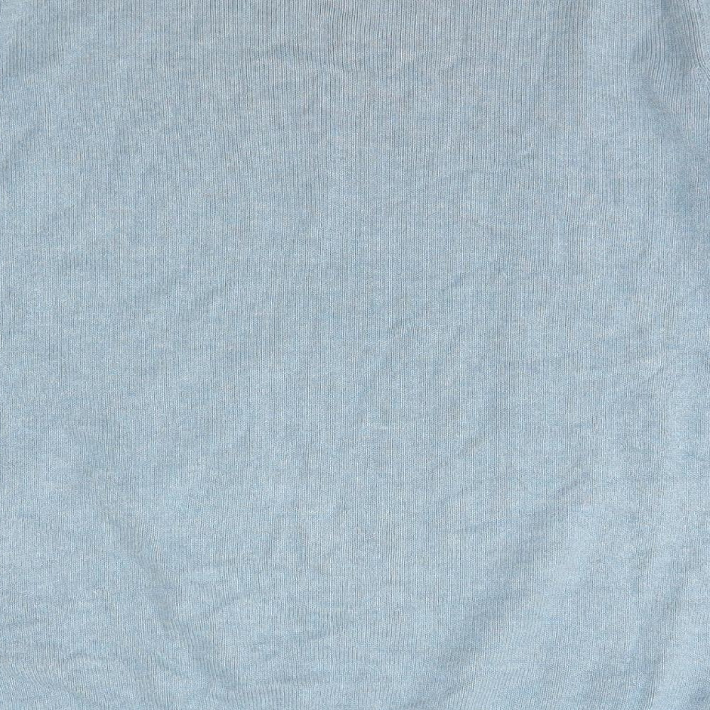 Marks and Spencer Mens Blue Crew Neck Cotton Pullover Jumper Size S