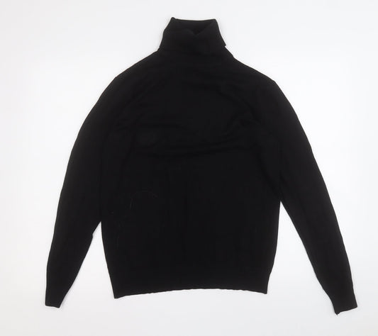 Avenue Womens Black Roll Neck Viscose Pullover Jumper Size 8