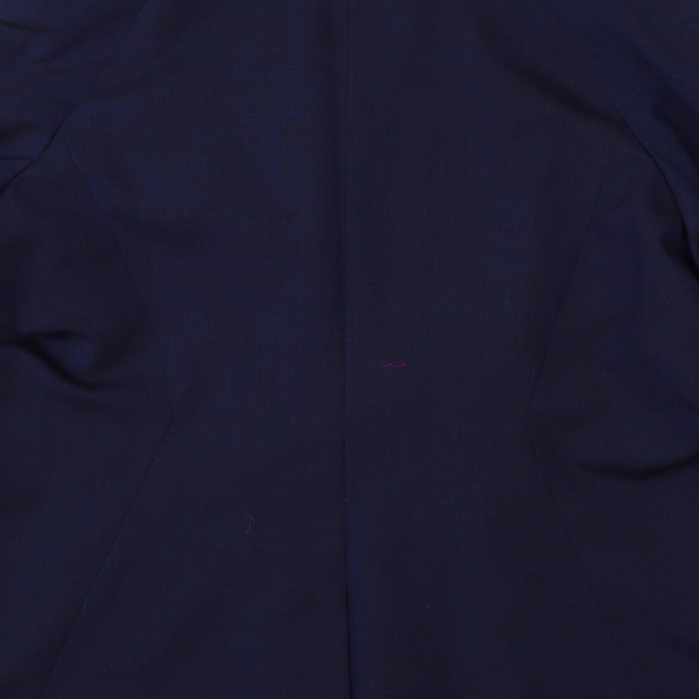 Preworn Womens Blue Polyester Jacket Blazer Size 22