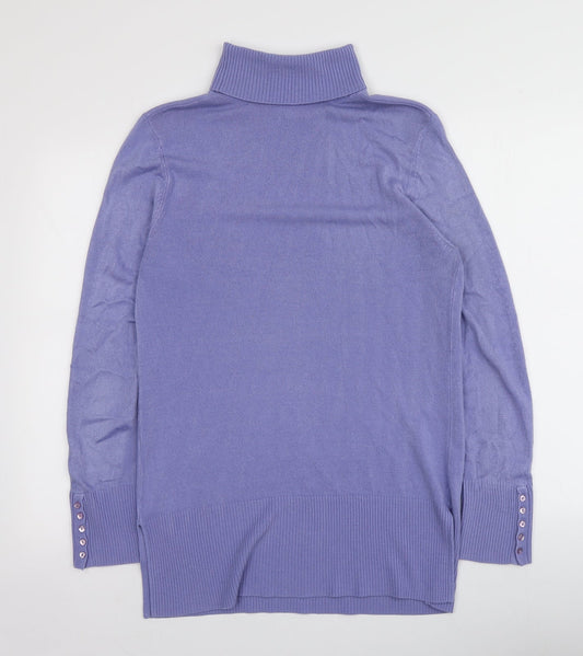 BHS Womens Purple Roll Neck Acrylic Pullover Jumper Size 12