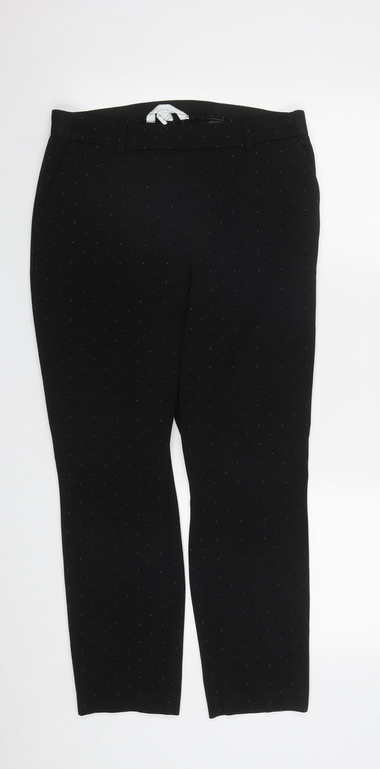 Womens UK Size 12 H&M Regular Fit Black Trousers