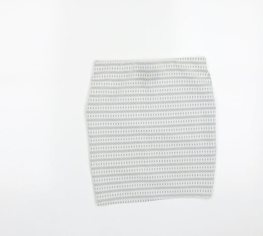 Primark Womens White Geometric Polyester A-Line Skirt Size 6