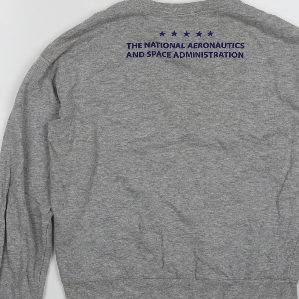 H&M Womens Grey Cotton Pullover Sweatshirt Size XS - NASA