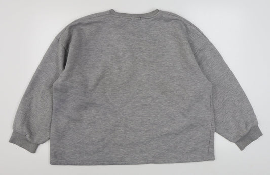 Boohoo Womens Grey Polyester Pullover Sweatshirt Size 8 Pullover