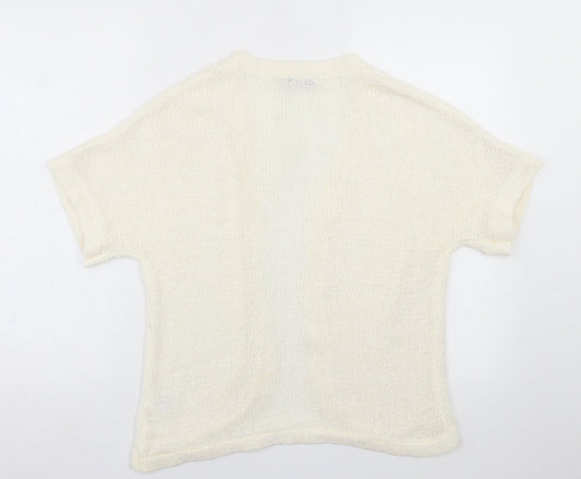 Womens UK Size 14 Roman Ivory Cardigan Jumper