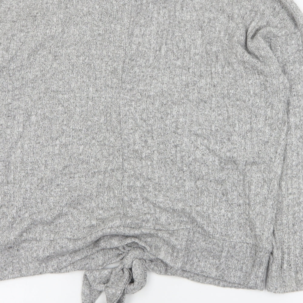 F&F Womens Grey Round Neck Viscose Pullover Jumper Size 10