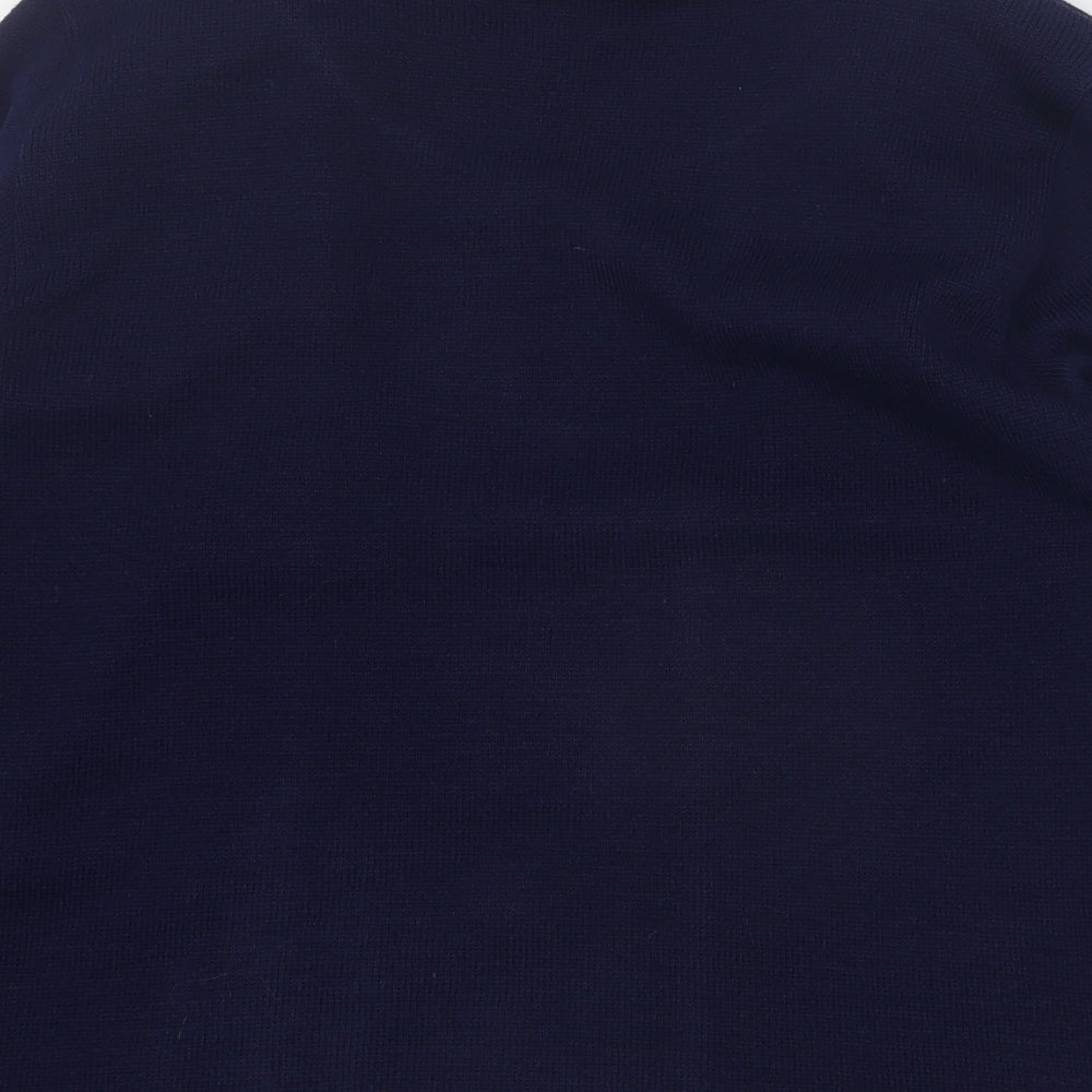 Lizzi Clarke Womens Blue Round Neck Striped Acrylic Pullover Jumper Size M - M/L